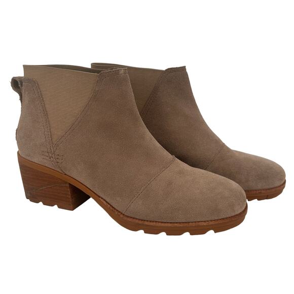 Sorel Women's Chelsea Harlow Cate Leather Suede Booties Size 11 - Picture 1 of 9